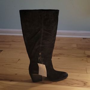 Naturalizer Fae Wide Calf Suede Black Tall Boots